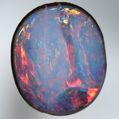 SOLID BOULDER OPAL Bright red rolling flashes in a unique pattern